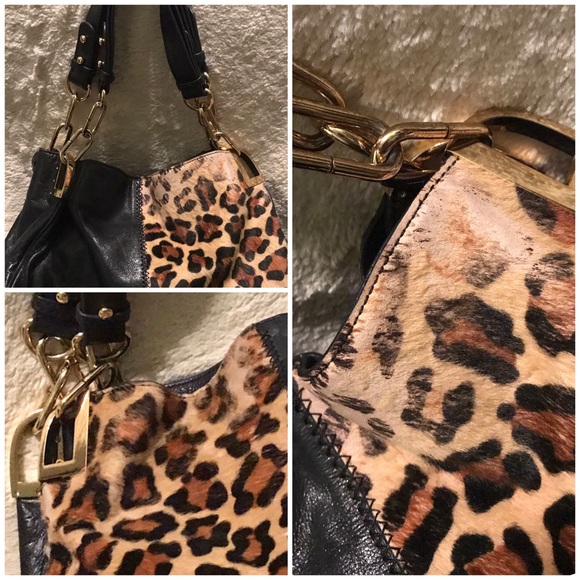 👑✅PRICE FIRM✅Badgley Mischka Leopard Leather Bag - Picture 8 of 12